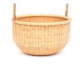 Fabulous Signed Nantucket Woven Basket With Swing Handle