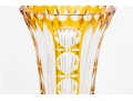 Bohemian Style Yellow Cut To Clear Crystal Fluted Vase