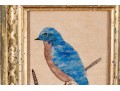 Diminutive Watercolor On Paper, Perched Bluebird