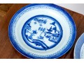 Assembled Set Of Nine 19th C. Chinese Export Blue And White Porcelain Plates