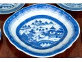 Collection Of Nine Antique 19th C. Chinese Export Blue And White Canton Pattern Porcelain
