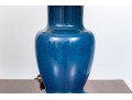 Pair Of Chinese Blue Glazed Vases Mounted As Table Lamps