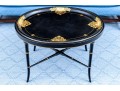 Chinoisserie Oval Ebonised And Gilt Papier Mache Tray Top Table