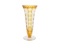 Bohemian Style Yellow Cut To Clear Crystal Fluted Vase