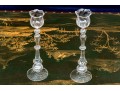 Pair Of Fabulous Hand-blown Glass Candlesticks