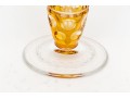 Bohemian Style Yellow Cut To Clear Crystal Fluted Vase