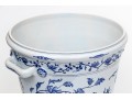 Large Tiffany & Co. Made In France Twin Handled Blue And White Porcelain Planter