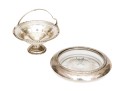 Weighted Sterling Sugar Basket And Silver Mounted Bottle Coaster