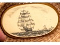 Vintage Nantucket Basket With Scrimshaw Lid