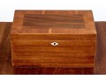 Antique Mahogany And Satinwood Banded Tea Caddy
