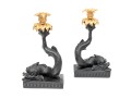 Pair Of Grotesque Dolphin Candlesticks