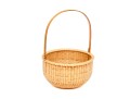 Fabulous Signed Nantucket Woven Basket With Swing Handle