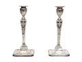 Pair Of Georgian Sterling Silver Weighted Candlesticks