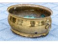 Antique Brass Oval Lion Mask Handled Jardiniere