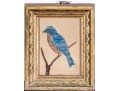 Diminutive Watercolor On Paper, Perched Bluebird
