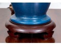 Pair Of Chinese Blue Glazed Vases Mounted As Table Lamps