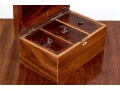 Antique Mahogany And Satinwood Banded Tea Caddy