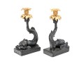 Pair Of Grotesque Dolphin Candlesticks