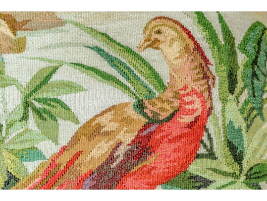 Pair Of Fabulous Needlepoint Upholstered Accent Pillows, With Tassels