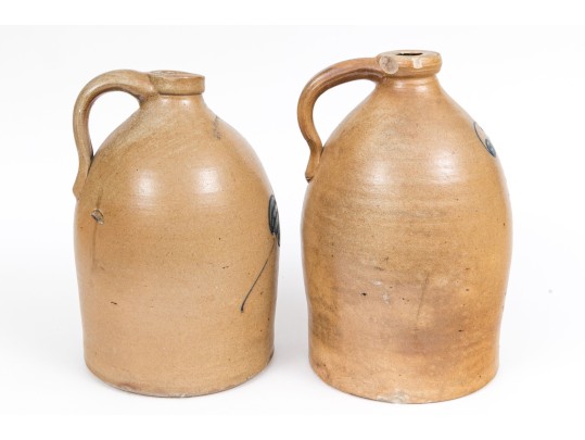 Two Antique Salt Glazed Crocks