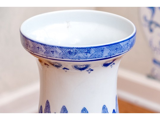 Chinese Blue And White Porcelain Floor Vase