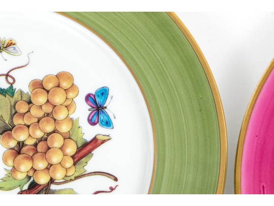 Vibrant Set Of Eight Limoges Porcelain Fruit Plates