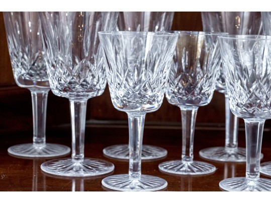 Set Of Nine Waterford Cut Crystal Stemware