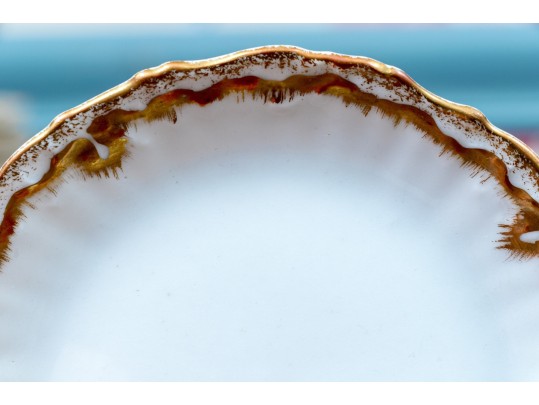 40 Piece French Elite Limoges Gilt Trimmed Porcelain Service