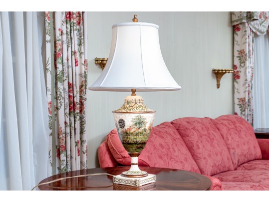 Pair Of The Bradburn Gallery Tole Urn Form Table Lamps