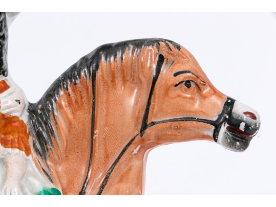 Set Of Two English Staffordshire Hand-painted Figural Sculptures