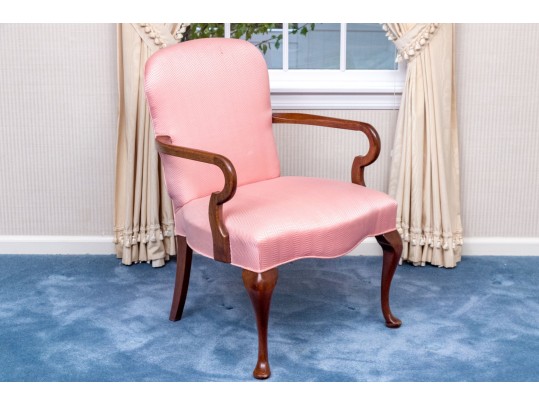 Queen Anne Style Mahogany Shepherds Crook Armchair