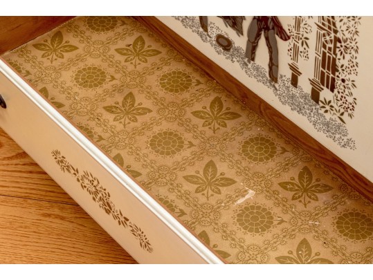 Hitchcock Stencil Decorated Blanket Chest