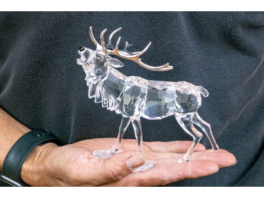 Swarovski Crystal Figurines Of Stag And Fawn