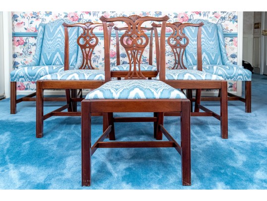 Set Of Six Chippendale Style Dining Chairs