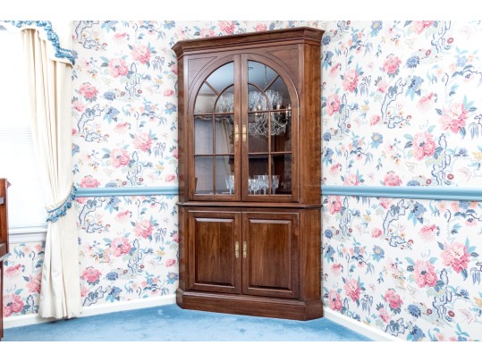 Corner Cabinet, Likely Ethan Allen Georgian Court