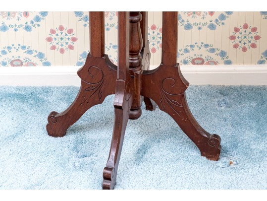Victorian Walnut Pedestal Table, Ca. 1880