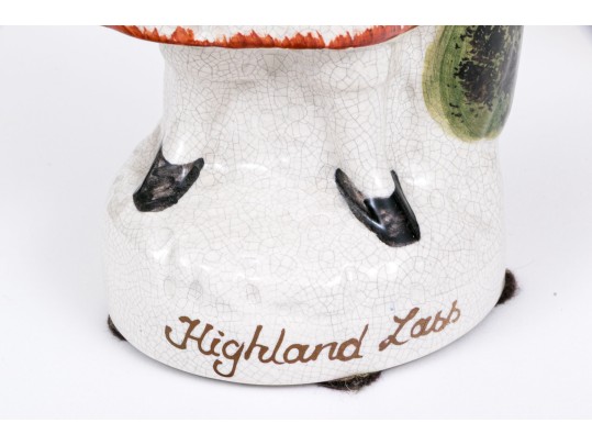 Three English Staffordshire Hand-Painted Ceramic Figures