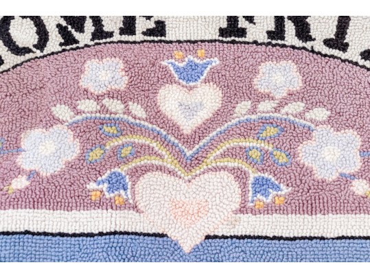 Handmade Welcome Friends Wool Mat