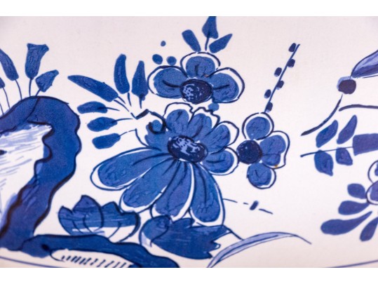 Original Royal Goedewaagen Delft Williamsburg Restoration Dutch Blue And White Ceramic Footed Bowl