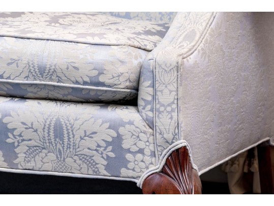 English Chippendale Style Camelback Custom Upholstered Sofa