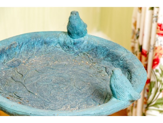 Resin Composite, Bronzed Finished Birdbath