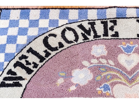 Handmade Welcome Friends Wool Mat