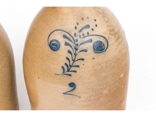 Two Antique Salt Glazed Crocks