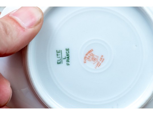 40 Piece French Elite Limoges Gilt Trimmed Porcelain Service