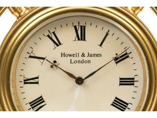 Antique English Howell & James Gilt Metal Nautical Mantel Clock, Ca. 1890