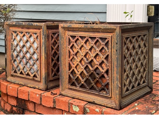 Pair Of Cast Iron Planters