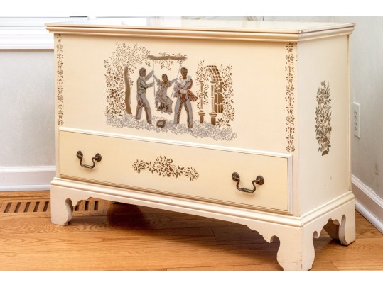 Hitchcock Stencil Decorated Blanket Chest