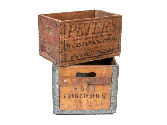 Two Vintage Wooden Storage Boxes