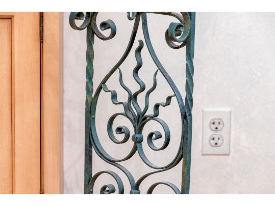 Antique Art Nouveau Style Wrought Iron Umbrella Stand