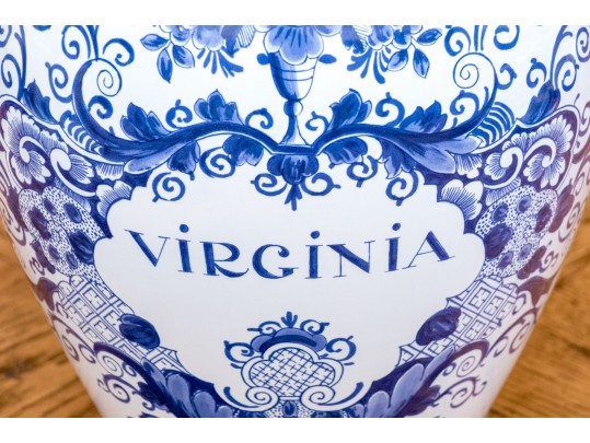 Williamsburg Restoration Dutch Delft Lidded Tobacco Jar